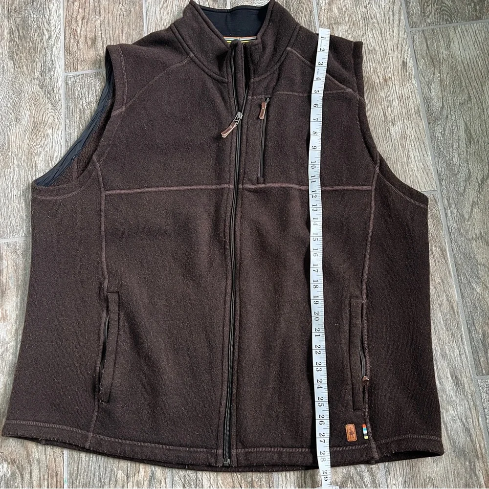 Smartwool Wool Blend Echo Lake Zip Up Vest, Brown, Men’s Size XXL - Picture 9 of 10